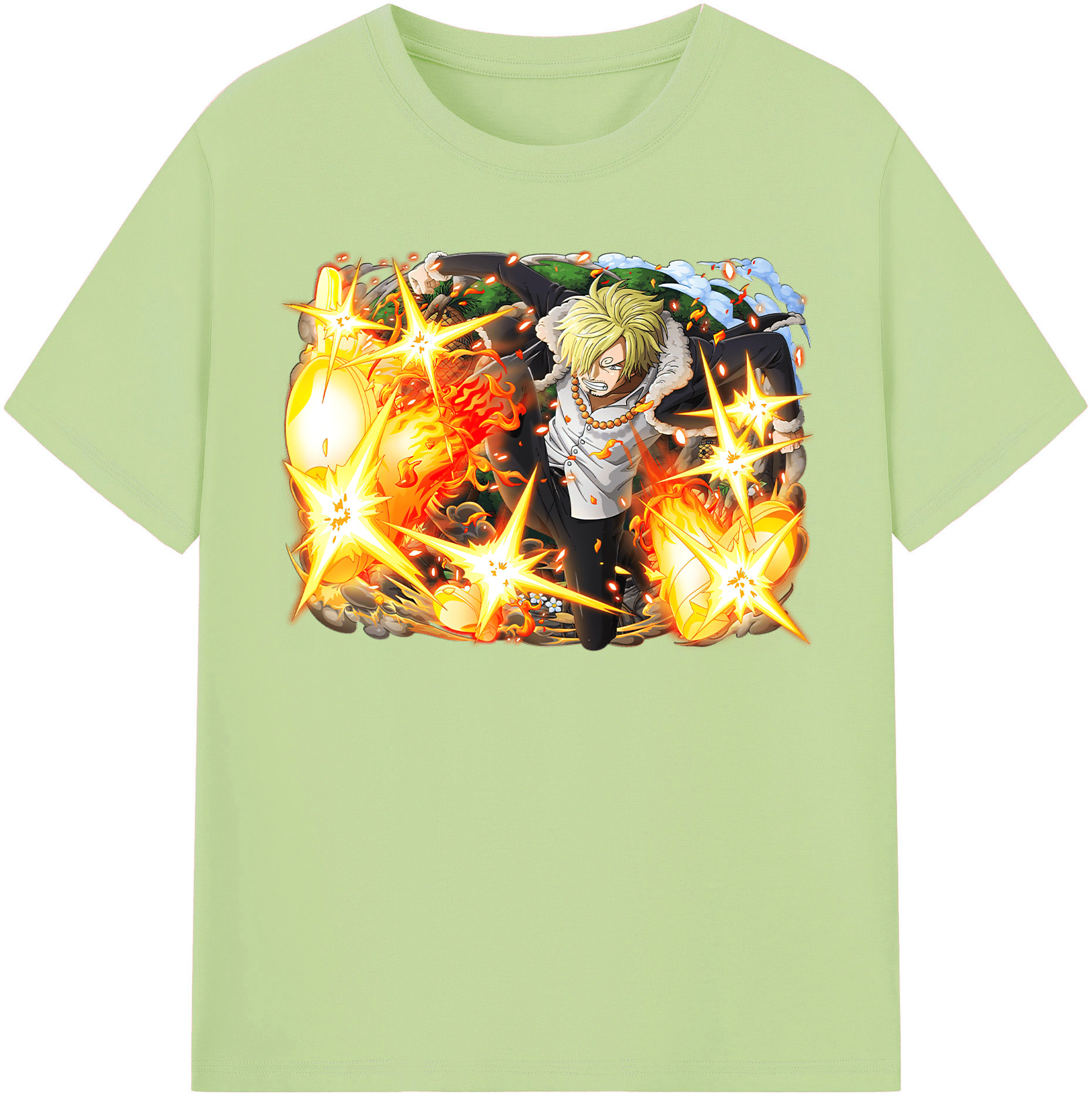 ワンピース サンジ ONE PIECE Sanji 綿100％半袖Tシャツ（フロントプリント）